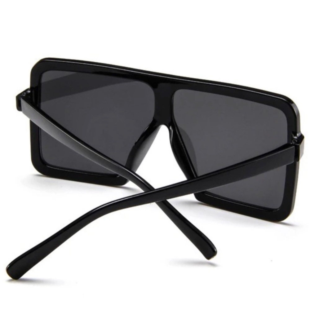 Sleek Oversized Square Black Sunglasses Brand New - Picture 11 of 13